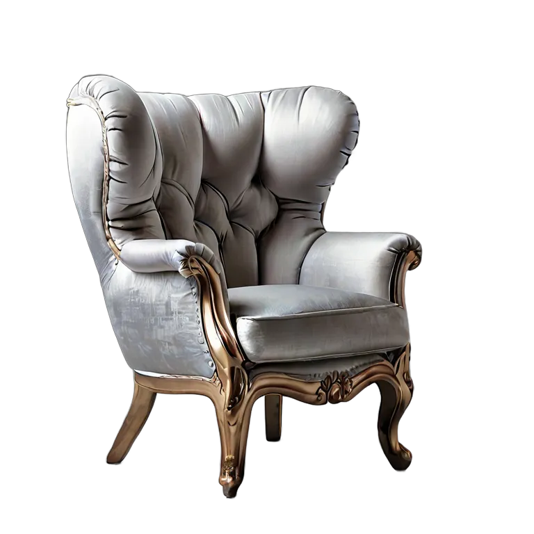 インテリア 椅子類 シルバーファブリックのデザイナーバルーン型アームチェア 透過 PNG 画像 フリー素材 #13302