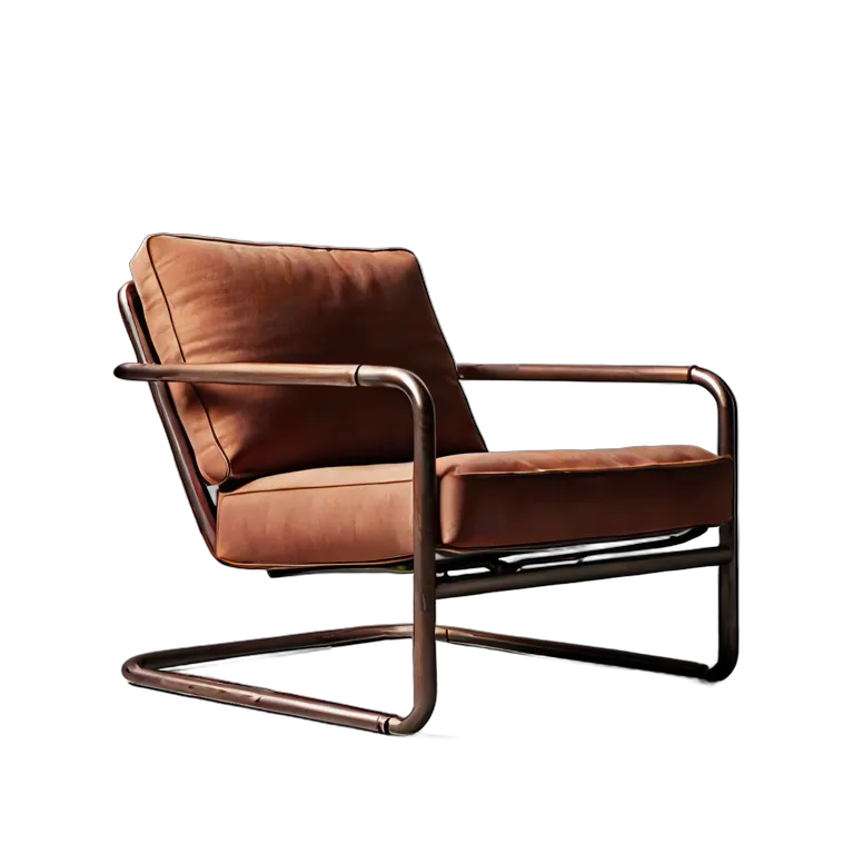 インテリア 椅子類 テラコッタのミニマリストチューブラースチールラウンジチェア 透過 PNG 画像 フリー素材 #13344