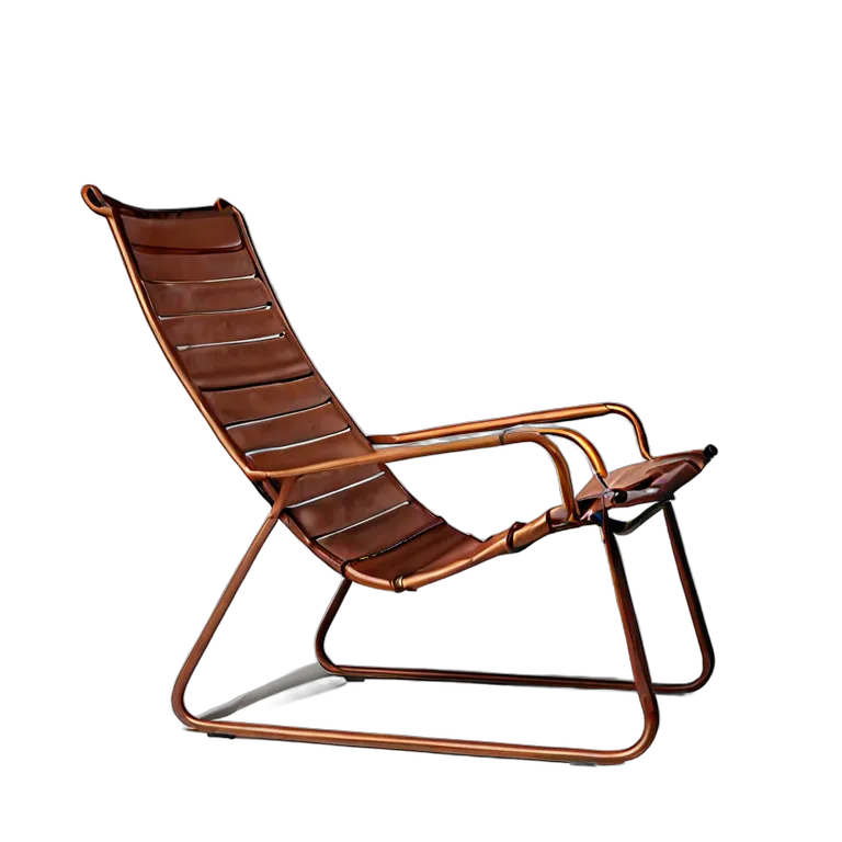 インテリア 椅子類 テラコッタのミニマリストチューブラースチールラウンジチェア 透過 PNG 画像 フリー素材 #13347