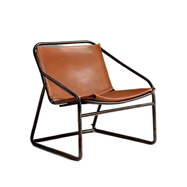 インテリア 椅子類 テラコッタのミニマリストチューブラースチールラウンジチェア 透過 PNG 画像 フリー素材 #13349