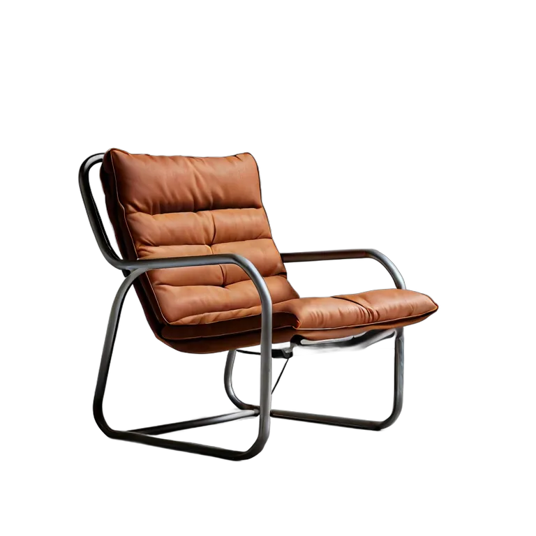 インテリア 椅子類 テラコッタのミニマリストチューブラースチールラウンジチェア 透過 PNG 画像 フリー素材 #13350