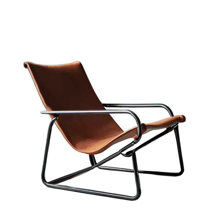 インテリア 椅子類 テラコッタのミニマリストチューブラースチールラウンジチェア 透過 PNG 画像 フリー素材 #13351