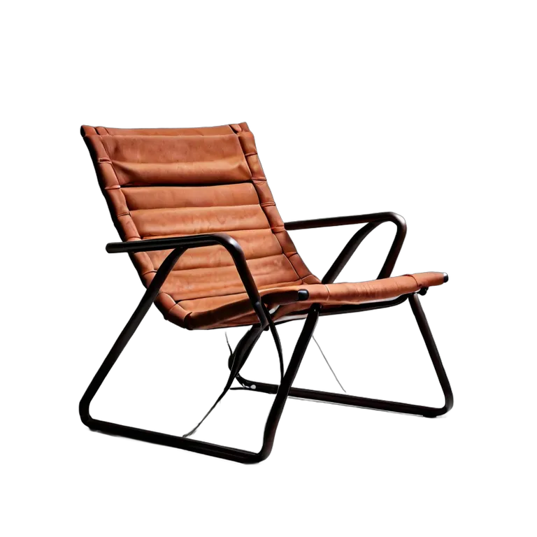 インテリア 椅子類 テラコッタのミニマリストチューブラースチールラウンジチェア 透過 PNG 画像 フリー素材 #13353