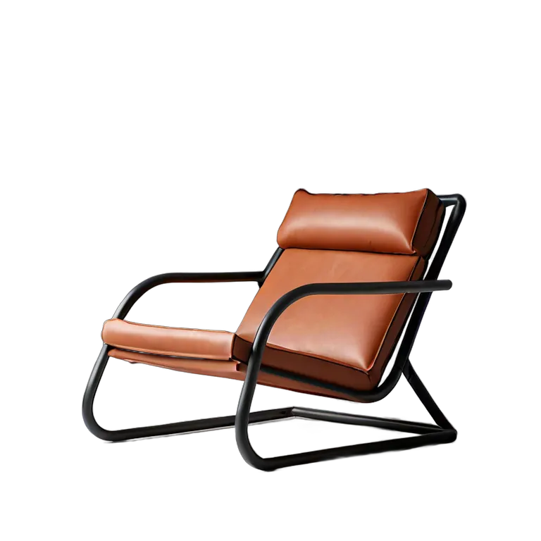 インテリア 椅子類 テラコッタのミニマリストチューブラースチールラウンジチェア 透過 PNG 画像 フリー素材 #13356