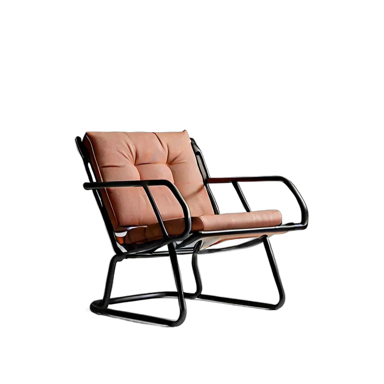 インテリア 椅子類 テラコッタのミニマリストチューブラースチールラウンジチェア 透過 PNG 画像 フリー素材 #13358