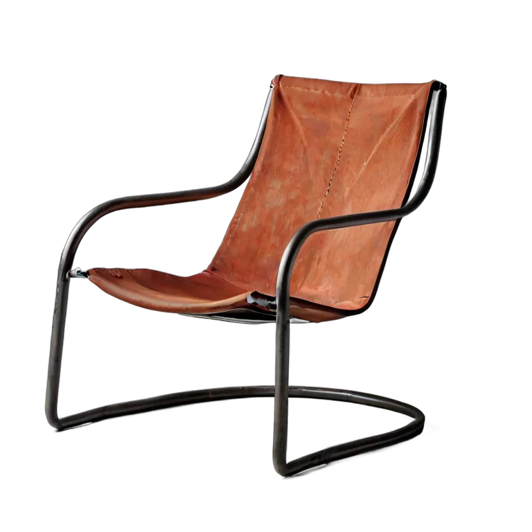 インテリア 椅子類 テラコッタのミニマリストチューブラースチールラウンジチェア 透過 PNG 画像 フリー素材 #13361