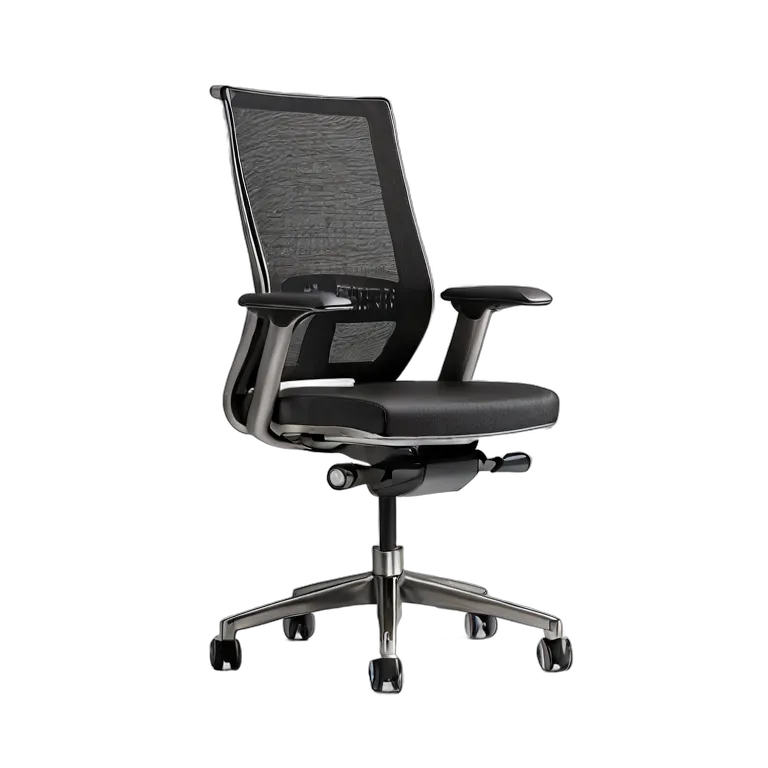 インテリア 椅子類 メッシュバックを備えた洗練されたチタン製オフィスチェア 透過 PNG 画像 フリー素材 #13261