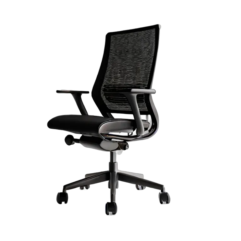 インテリア 椅子類 メッシュバックを備えた洗練されたチタン製オフィスチェア 透過 PNG 画像 フリー素材 #13262