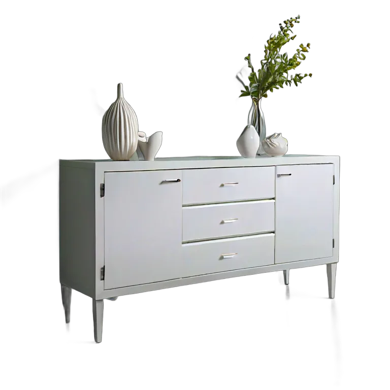 ハイグロスホワイトのビュッフェテーブル 透過 PNG 画像 フリー素材 #30299