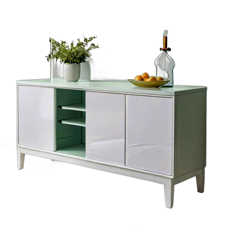 ハイグロスホワイトのビュッフェテーブル 透過 PNG 画像 フリー素材 #30301