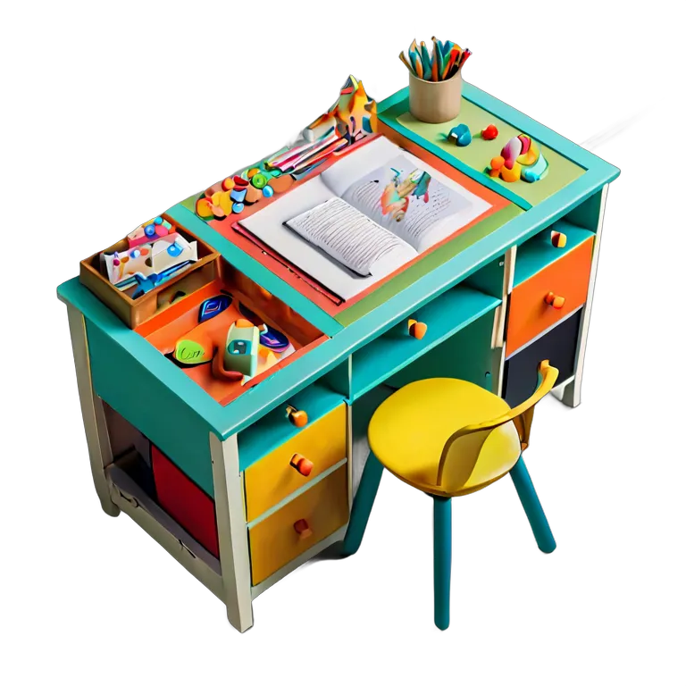 interior mesas Mesa de juegos para niños con cajones de colores Imagen PNG transparente recurso gratuito #30226