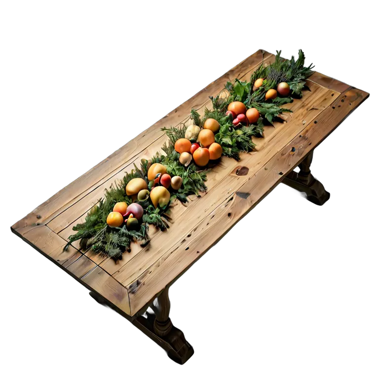 インテリア テーブル 長い農家の収穫テーブル 透過 PNG 画像 フリー素材 #30268