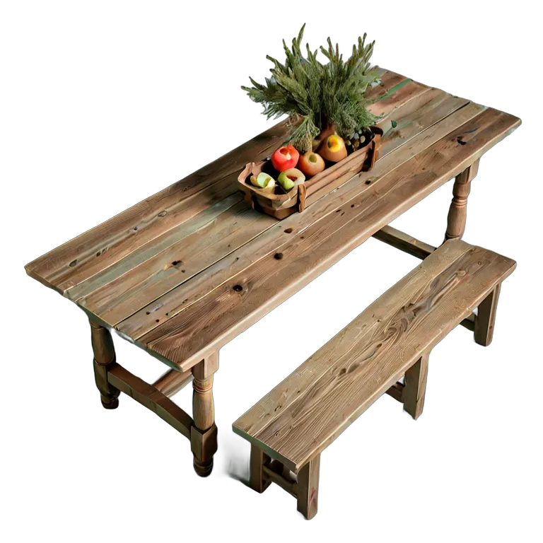 インテリア テーブル 長い農家の収穫テーブル 透過 PNG 画像 フリー素材 #30271