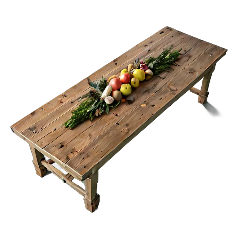 インテリア テーブル 長い農家の収穫テーブル 透過 PNG 画像 フリー素材 #30272