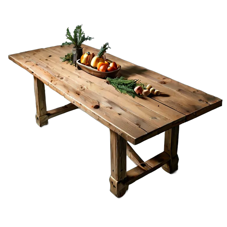 インテリア テーブル 長い農家の収穫テーブル 透過 PNG 画像 フリー素材 #30275