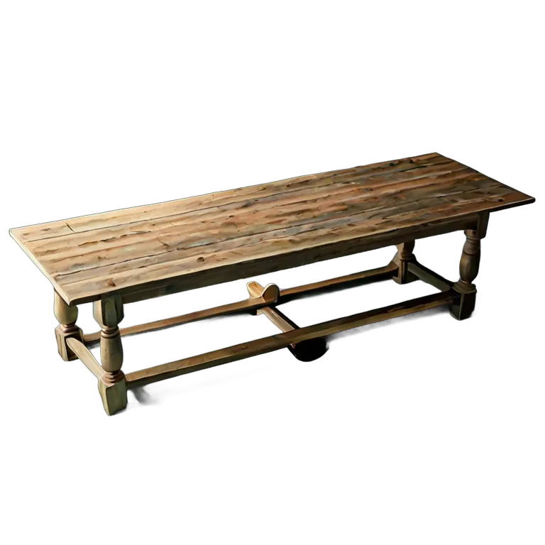 インテリア テーブル 長い農家の収穫テーブル 透過 PNG 画像 フリー素材 #30278