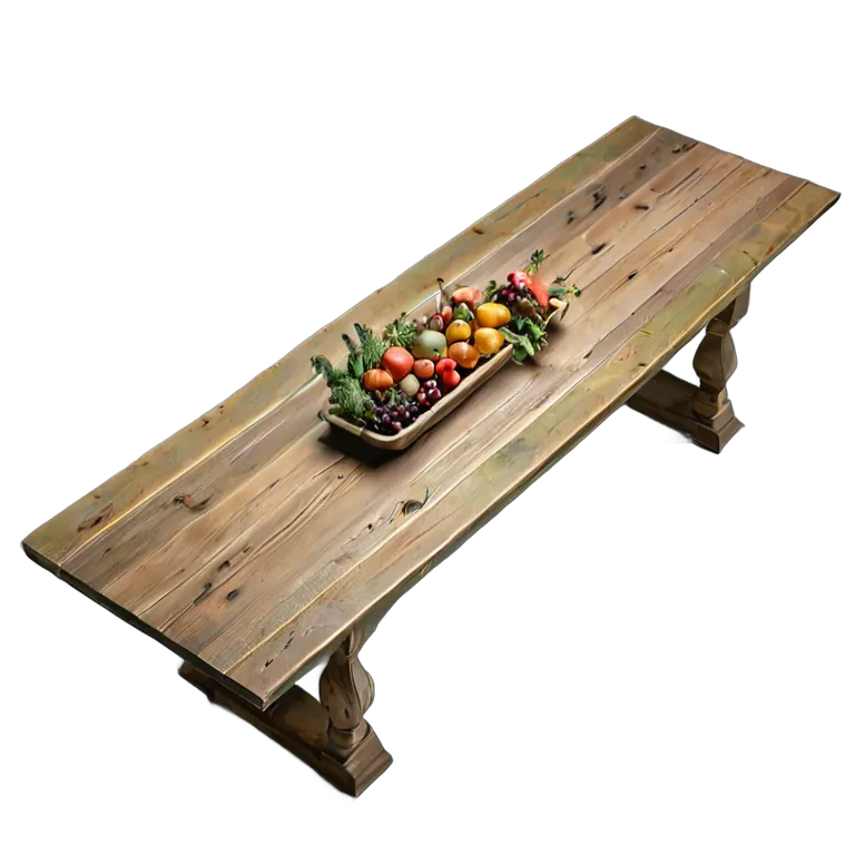 インテリア テーブル 長い農家の収穫テーブル 透過 PNG 画像 フリー素材 #30279