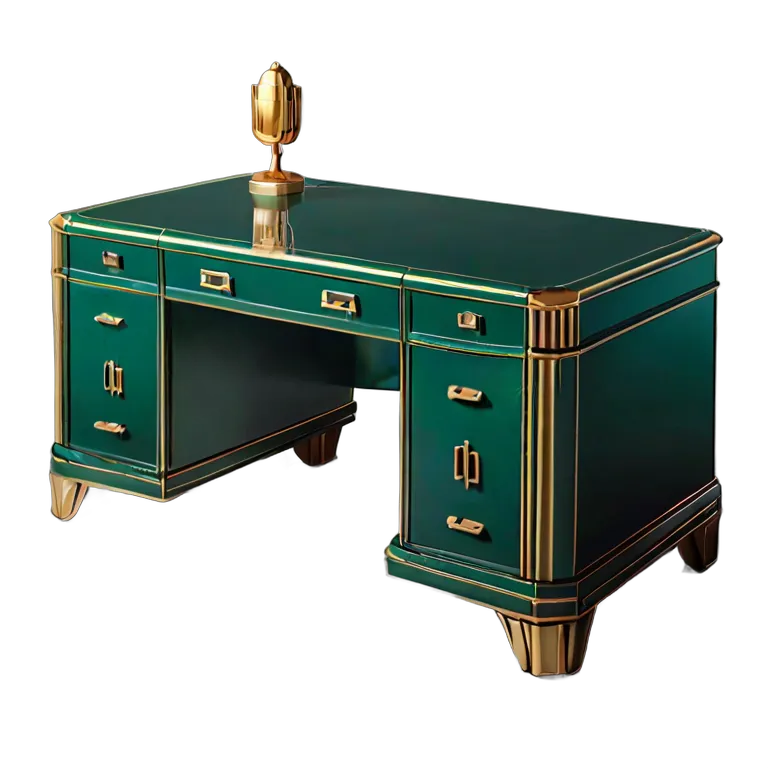 インテリア テーブル 高級アールデコ調の漆塗りデスク 透過 PNG 画像 フリー素材 #30261