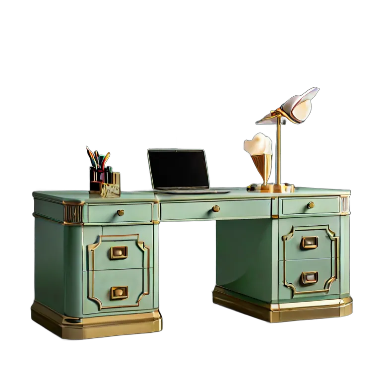 インテリア テーブル 高級アールデコ調の漆塗りデスク 透過 PNG 画像 フリー素材 #30262