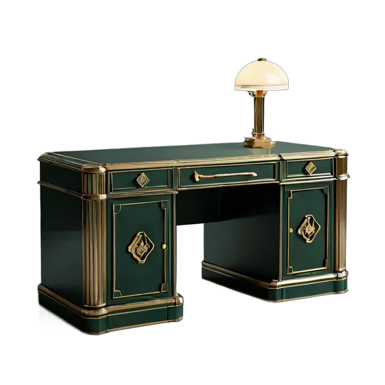 インテリア テーブル 高級アールデコ調の漆塗りデスク 透過 PNG 画像 フリー素材 #30264