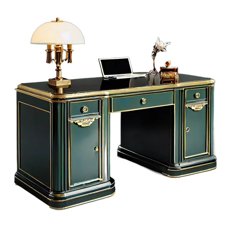 インテリア テーブル 高級アールデコ調の漆塗りデスク 透過 PNG 画像 フリー素材 #30265