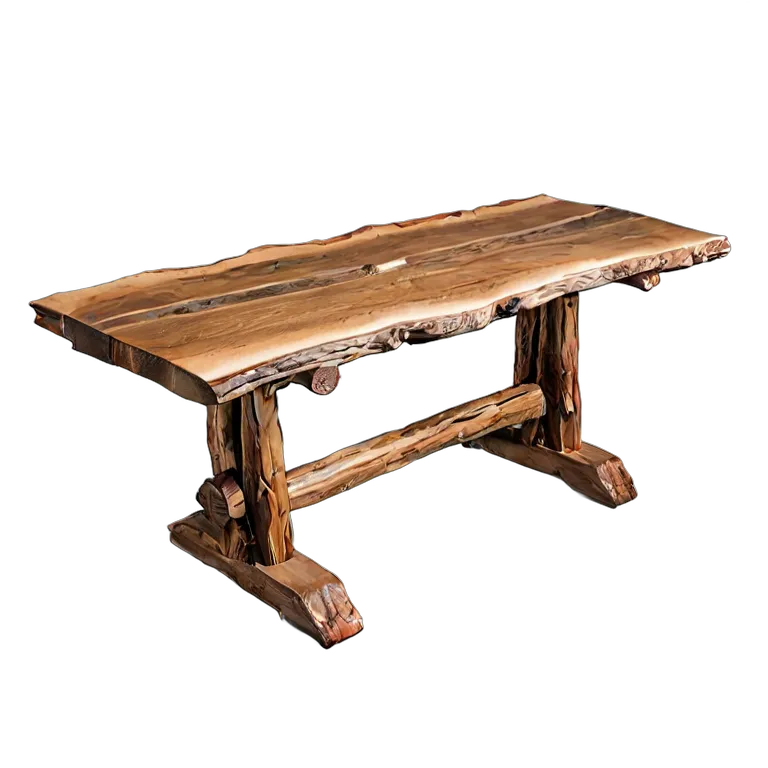 インテリア テーブル 素朴な丸太の架台テーブル 透過 PNG 画像 フリー素材 #30238