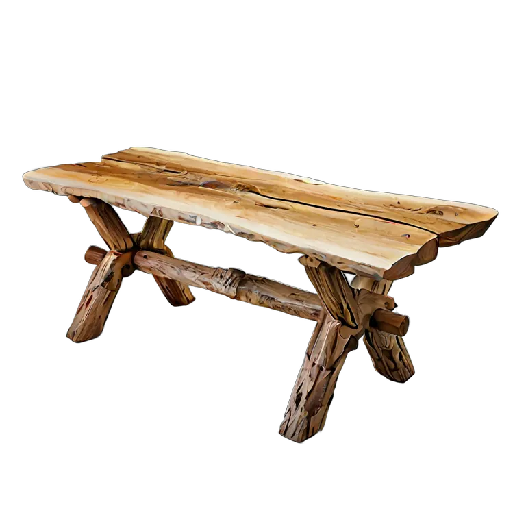 インテリア テーブル 素朴な丸太の架台テーブル 透過 PNG 画像 フリー素材 #30243