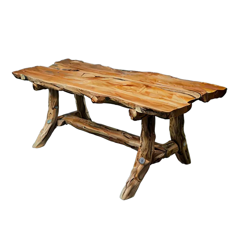 インテリア テーブル 素朴な丸太の架台テーブル 透過 PNG 画像 フリー素材 #30246