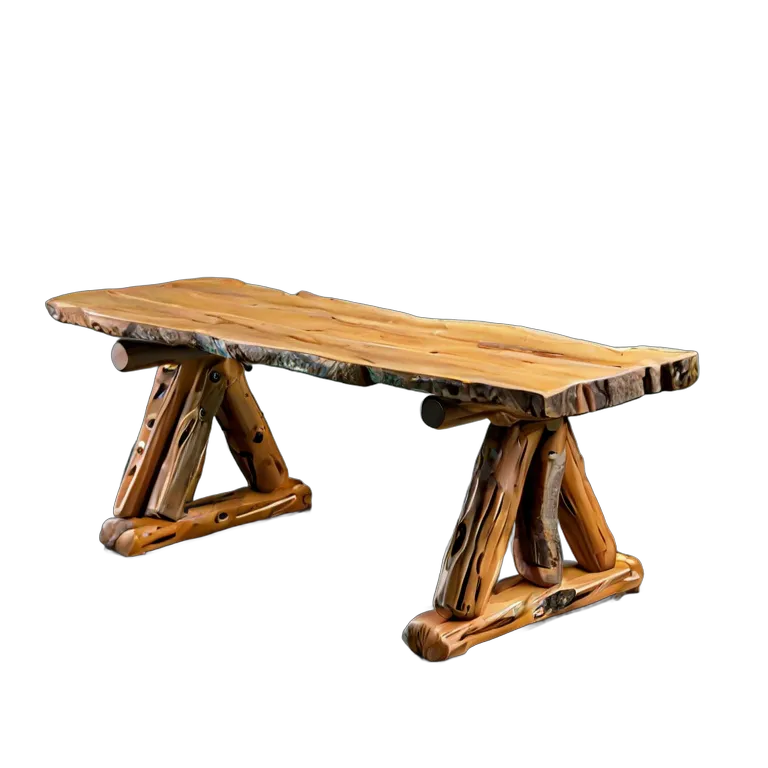 インテリア テーブル 素朴な丸太の架台テーブル 透過 PNG 画像 フリー素材 #30247