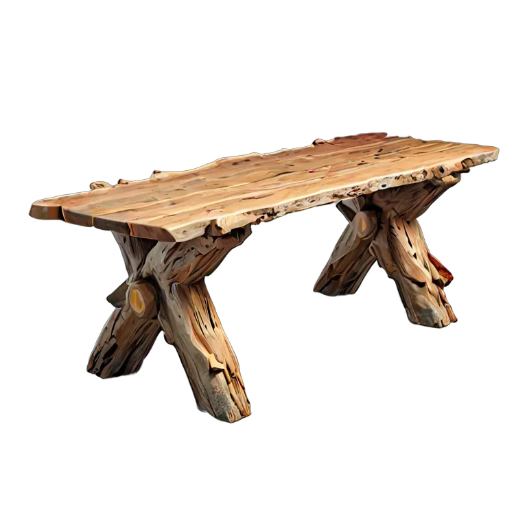 インテリア テーブル 素朴な丸太の架台テーブル 透過 PNG 画像 フリー素材 #30252