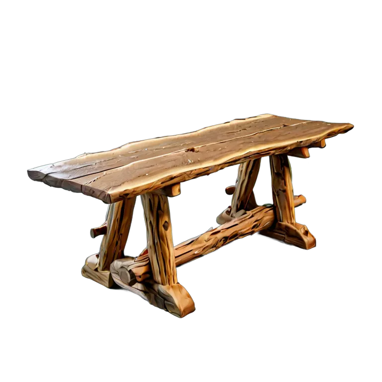 インテリア テーブル 素朴な丸太の架台テーブル 透過 PNG 画像 フリー素材 #30253