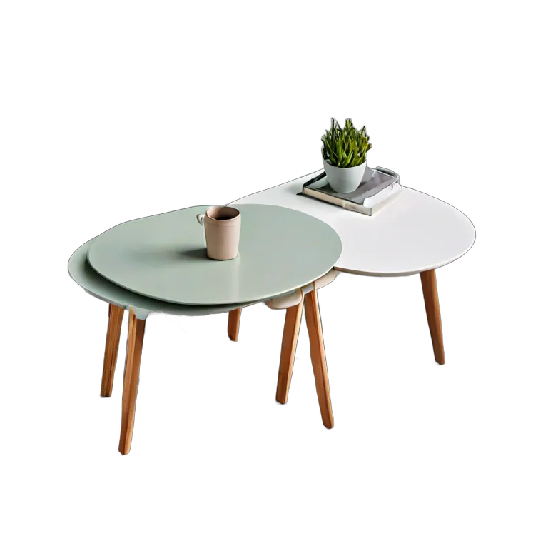 インテリア テーブル スカンジナビアスタイルのネストコーヒーテーブルセット 透過 PNG 画像 フリー素材 #30255