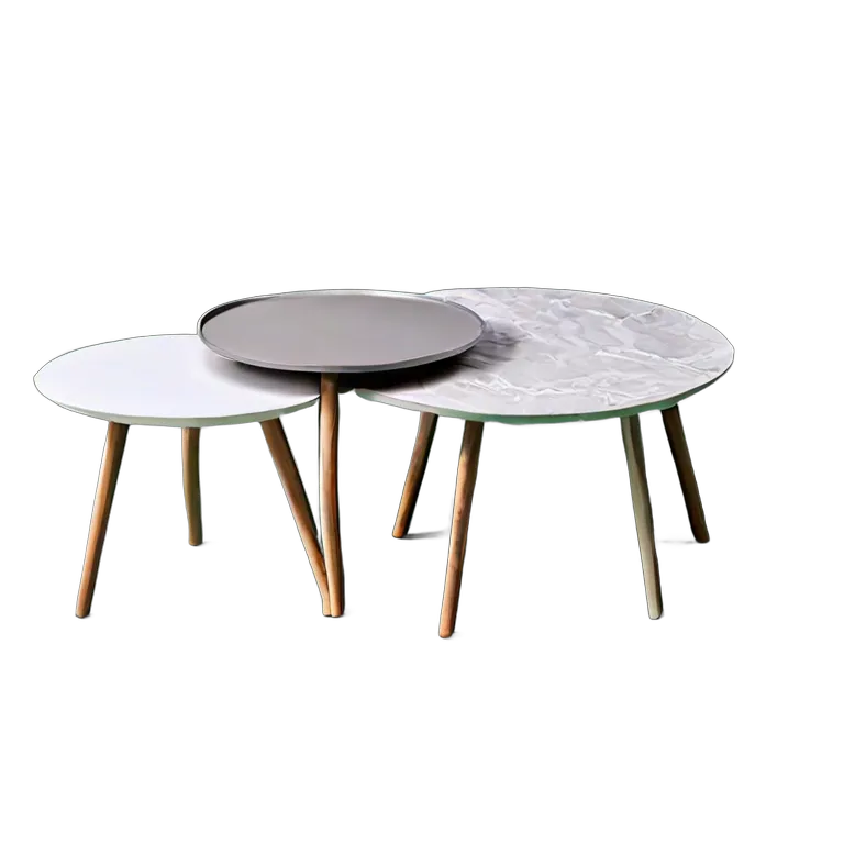 インテリア テーブル スカンジナビアスタイルのネストコーヒーテーブルセット 透過 PNG 画像 フリー素材 #30260