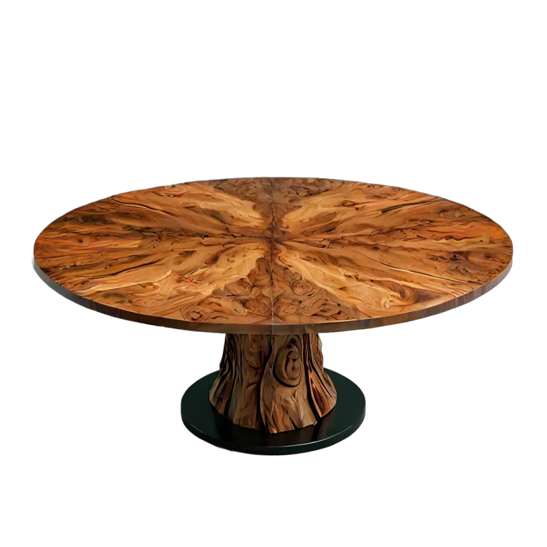 インテリア テーブル 対称的なバールウッドのダイニングテーブル 透過 PNG 画像 フリー素材 #30205