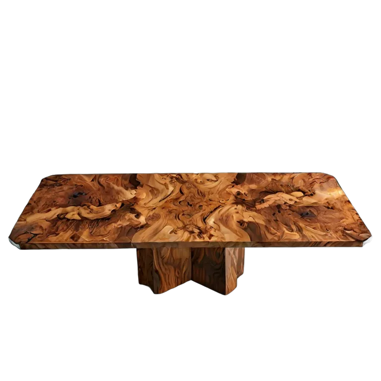 インテリア テーブル 対称的なバールウッドのダイニングテーブル 透過 PNG 画像 フリー素材 #30210