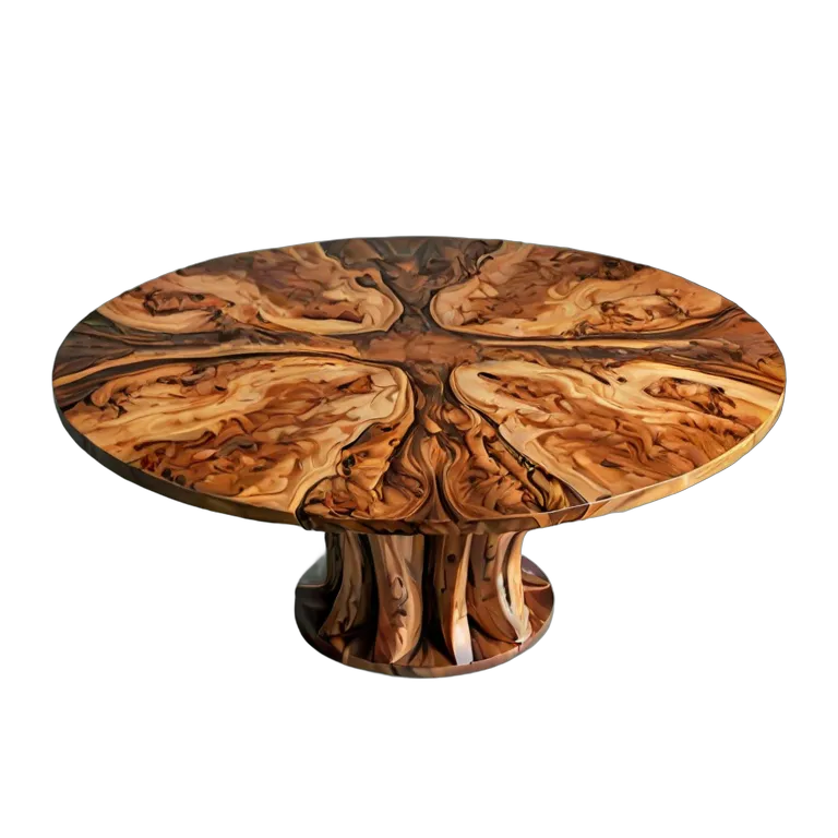 インテリア テーブル 対称的なバールウッドのダイニングテーブル 透過 PNG 画像 フリー素材 #30213