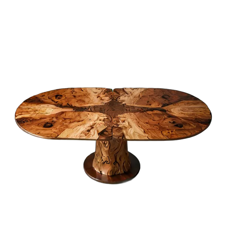 インテリア テーブル 対称的なバールウッドのダイニングテーブル 透過 PNG 画像 フリー素材 #30217