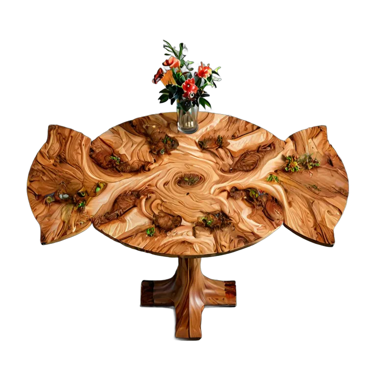 インテリア テーブル 対称的なバールウッドのダイニングテーブル 透過 PNG 画像 フリー素材 #30218