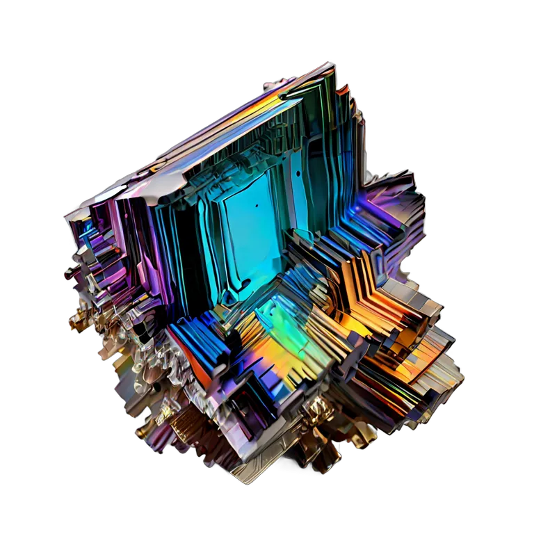 高級品 宝石 ビスマスレインボークリスタル 透過 PNG 画像 フリー素材 #9664