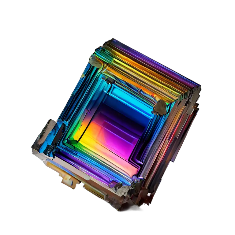 高級品 宝石 ビスマスレインボークリスタル 透過 PNG 画像 フリー素材 #9665