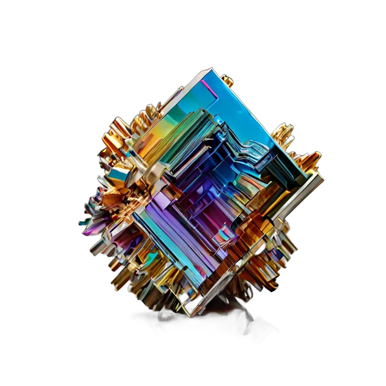 高級品 宝石 ビスマスレインボークリスタル 透過 PNG 画像 フリー素材 #9666