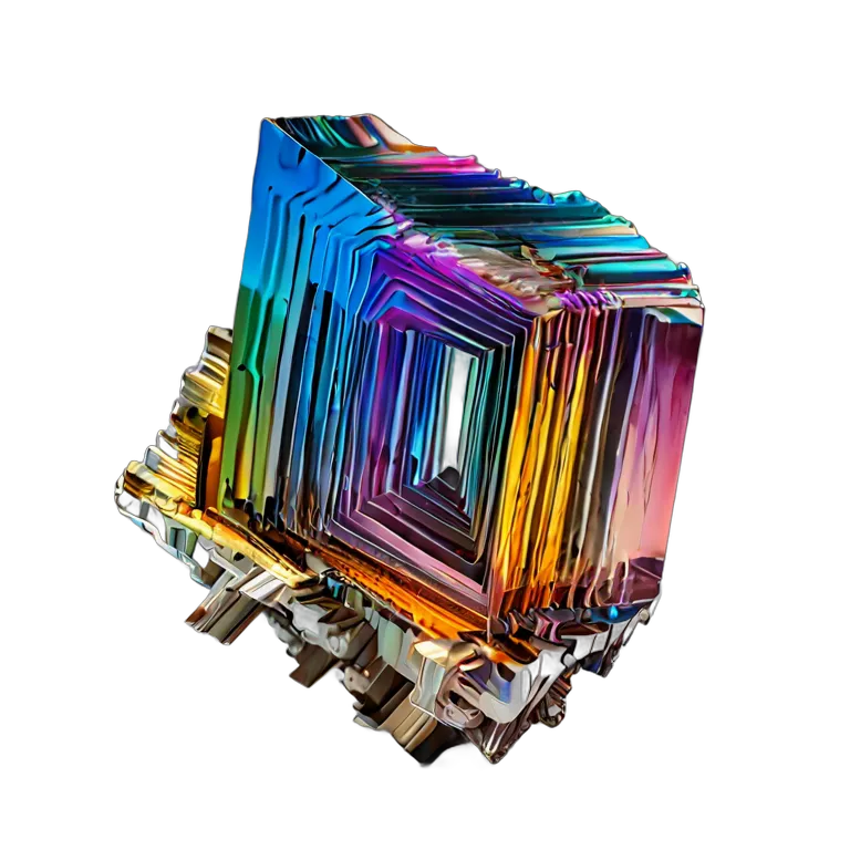 高級品 宝石 ビスマスレインボークリスタル 透過 PNG 画像 フリー素材 #9667