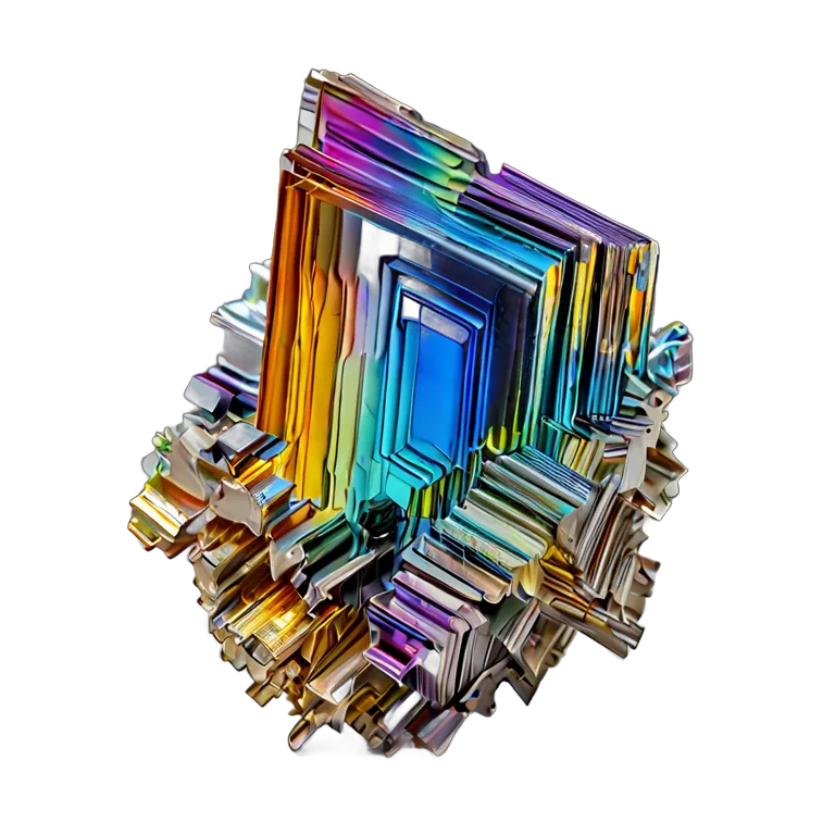 高級品 宝石 ビスマスレインボークリスタル 透過 PNG 画像 フリー素材 #9668