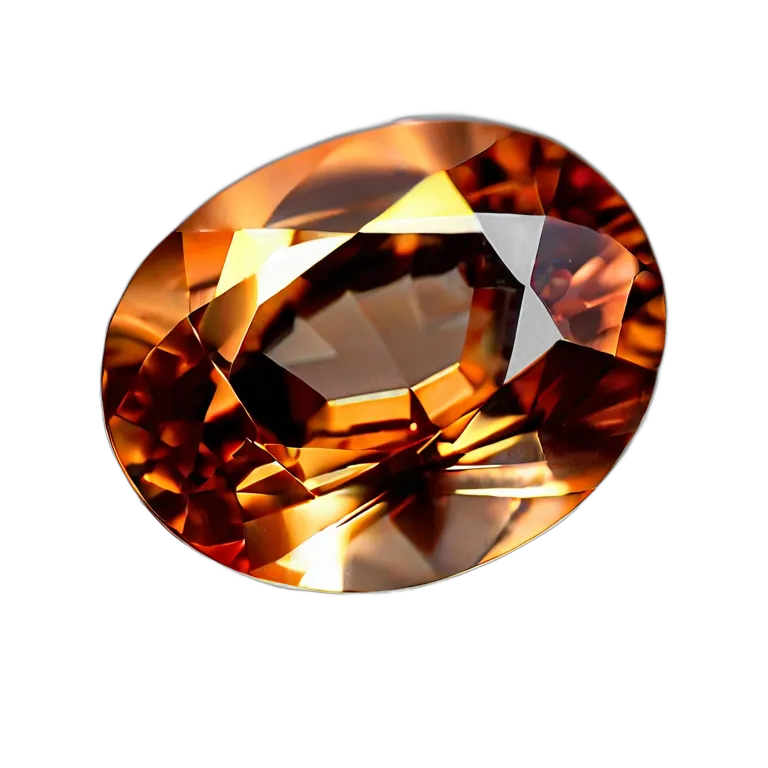 高級品 宝石 ヘソナイトガーネットオレンジブラウン 透過 PNG 画像 フリー素材 #9719