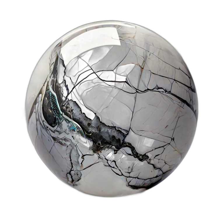 灰色の縞模様の白いハウライト 透過 PNG 画像 フリー素材 #9745