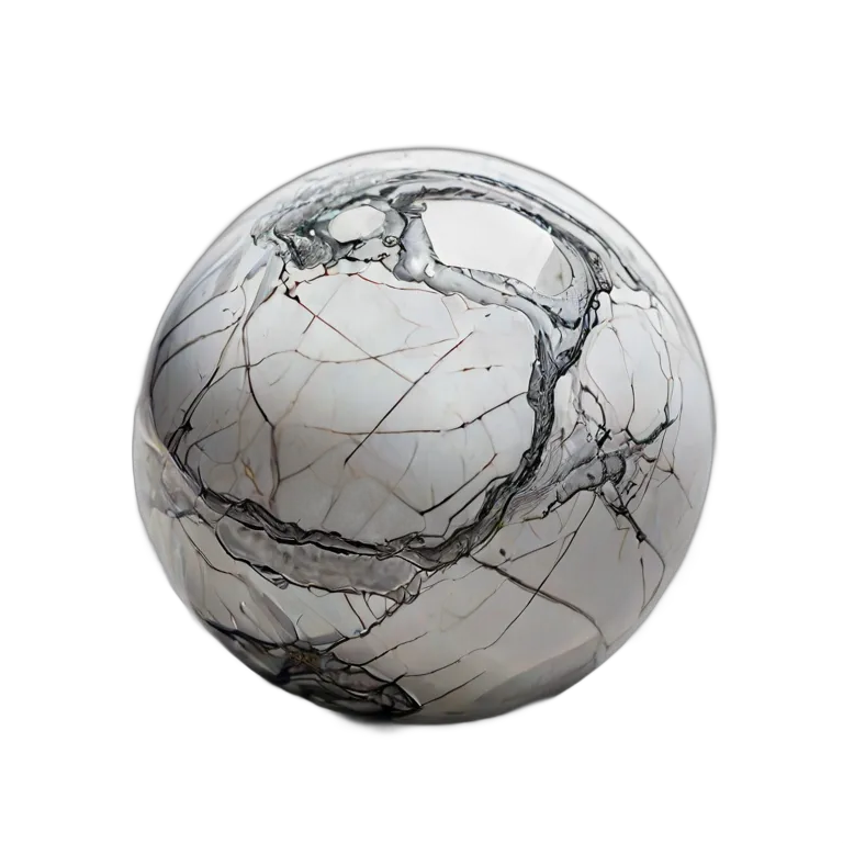 灰色の縞模様の白いハウライト 透過 PNG 画像 フリー素材 #9747