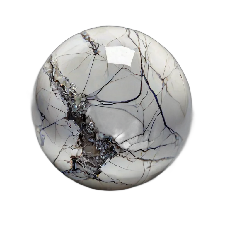 灰色の縞模様の白いハウライト 透過 PNG 画像 フリー素材 #9749