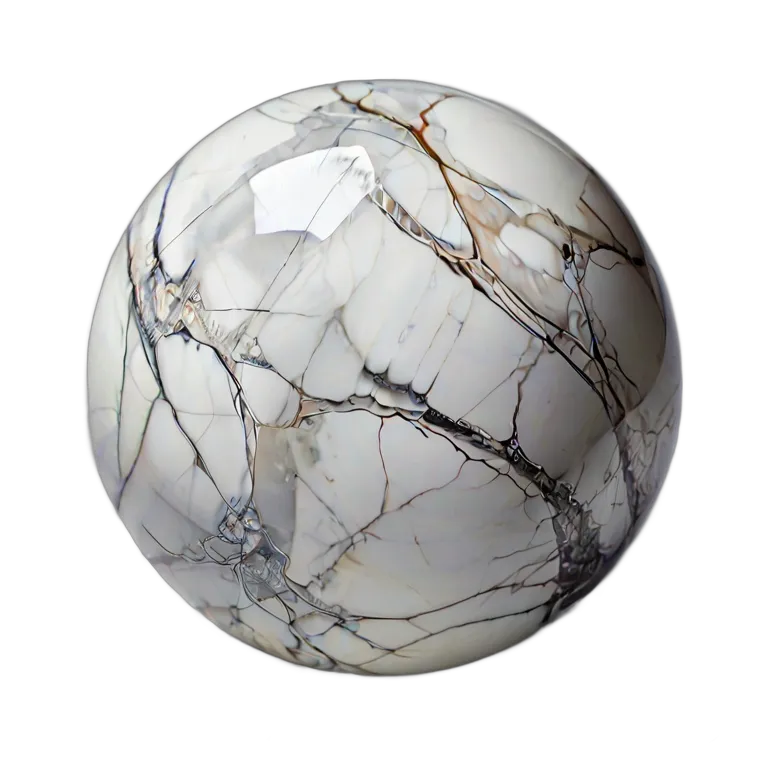 灰色の縞模様の白いハウライト 透過 PNG 画像 フリー素材 #9751