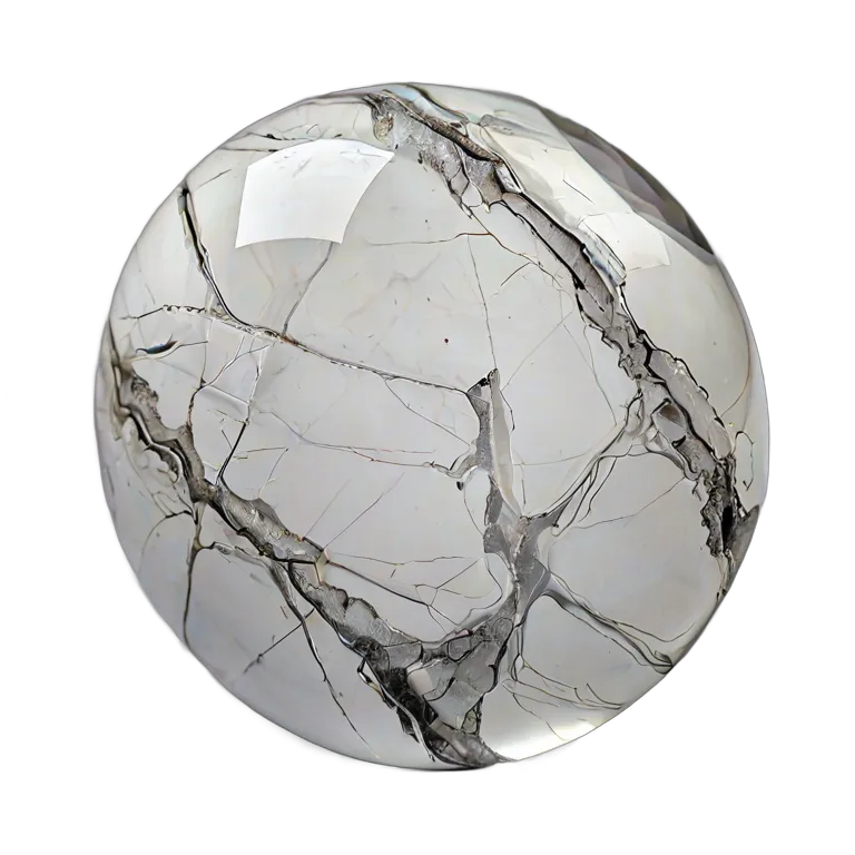 灰色の縞模様の白いハウライト 透過 PNG 画像 フリー素材 #9755