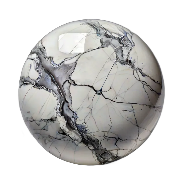 灰色の縞模様の白いハウライト 透過 PNG 画像 フリー素材 #9757